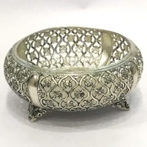 Antique Silver Plated Round Bowl Gift – 7 inch| Saah Gifts