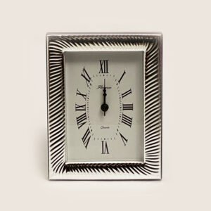 Silver Table Clock Fluted  | 6.7 Inch| Saah Gifts
