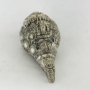 Silver Shankh with Vishnu Dashavatar | 8.5 Inch| Saah Gifts