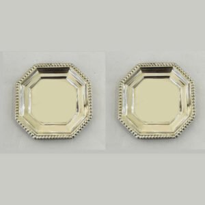 Silver Plated Set of Two Coasters | 3.5×35″ each| Saah Gifts