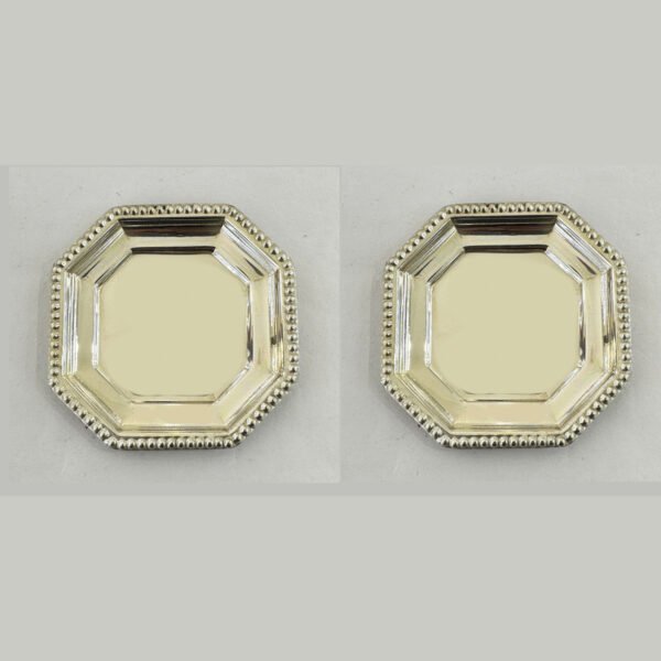 Silver Plated Set of Two Coasters | 3.5×35″ each| Saah Gifts