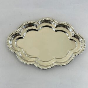 Silver Plated Small Oval Fluted Tray | 6.5″ long| Saah Gifts