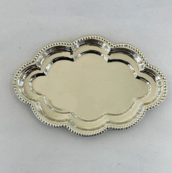 Silver Plated Small Oval Fluted Tray | 6.5″ long| Saah Gifts