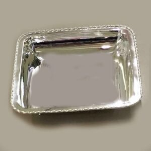 Silver Serving Dish Square – Bamboo Pat. – 9.5″ size | 92.5%| Saah Gifts