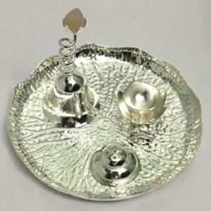 Unique Pooja Thali Gift Online – Silver Plated| Saah Gifts