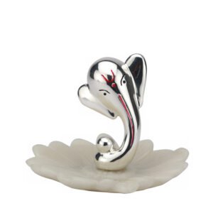 A Silver Blossom Ganesha on Flower | 11 cm| Saah Gifts