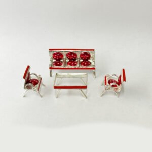 A Pure Silver Mini Sofa Set Model | 1″ Ht.| Saah Gifts