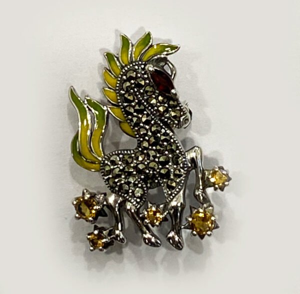 Beautiful Animal Brooch Semi Stones| 30×35 mm| Saah Gifts