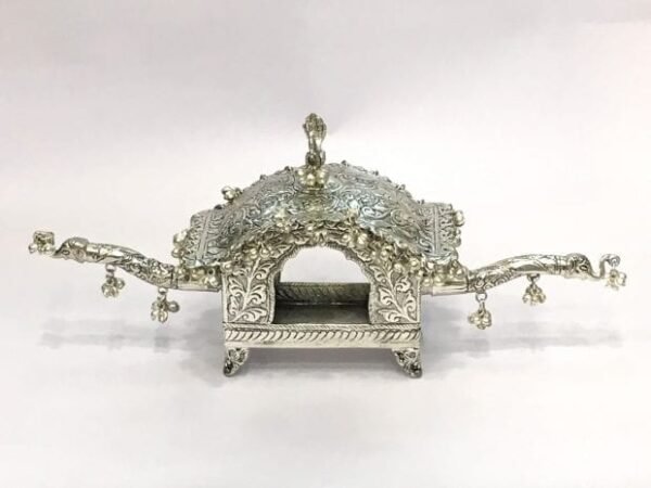 Antique Silver Plated PALKI 0r DOLI – 14 inch with arms| Saah Gifts