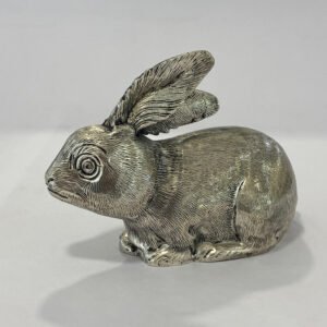 Wonderful Pure Silver Rabbit Statue | 4.0 Inch| Saah Gifts