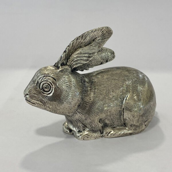 Wonderful Pure Silver Rabbit Statue | 4.0 Inch| Saah Gifts