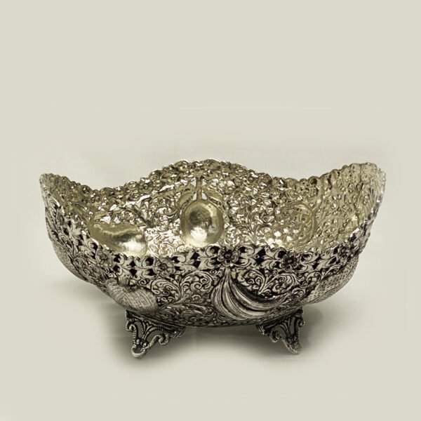 Antique Silver Plated Dish Fruits | 8  Inch| Saah Gifts
