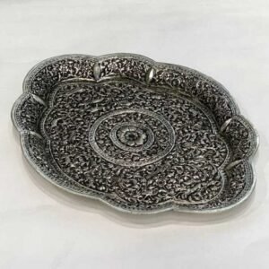 Antique Silver Plated Oval Tray | 14″| Saah Gifts
