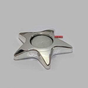 Silver Plated T-Light Holder Star shape | 4″| Saah Gifts