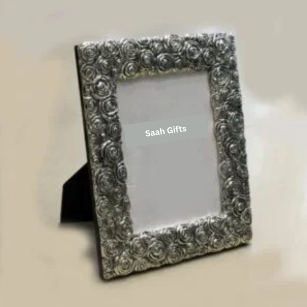 Artistic Silver Photo Frame | 5×7 Inch photo size| Saah Gifts