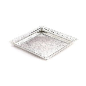Square Silver Plated Centerpiece | 11.2×11.2″| Saah Gifts