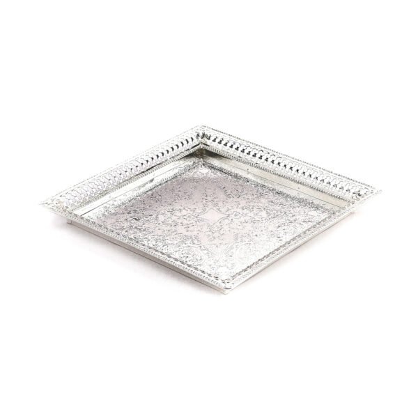 Square Silver Plated Centerpiece | 11.2×11.2″| Saah Gifts