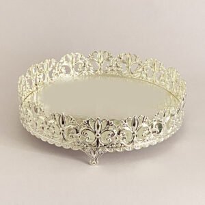 Artistic Silver Coated Fruit Dish | 8.2″ dia| Saah Gifts