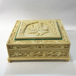 A Mughal Art Deep Hand Carved Jewellery Box | 10.5 Inch| Saah Gifts