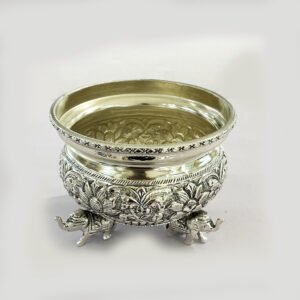 Antique Silver Plated Bowl or Urli | 4.2 Inch| Saah Gifts