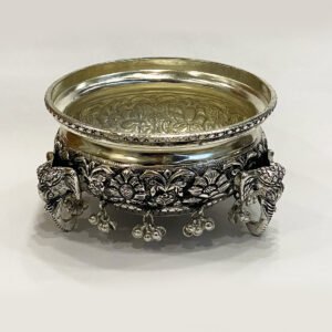 Antique Silver Plated Bowl or Urli | 5.5 Inch| Saah Gifts