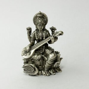 Belirams pure silver Saraswati Idol |106 gms 70 mm ht| Saah Gifts