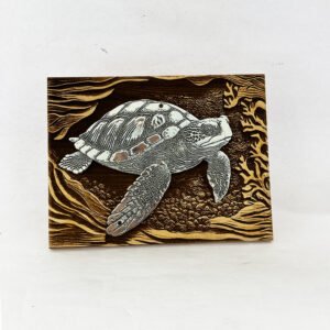 Artistic Silver Turtle Tabletop Plaque | 9×7 Inch| Saah Gifts