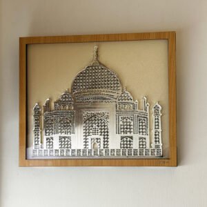 A Superfine Silver Layered Wall Plaque of Taj Mahal | 12.7 Inch| Saah Gifts