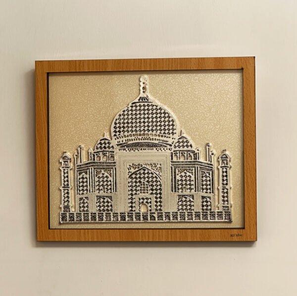 a Artistic Silver Layered Wall Plaque of Taj Mahal | 10.5 Inch| Saah Gifts