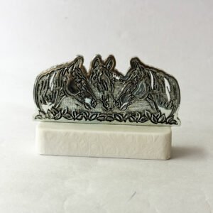 a Silver Horse Tabletop on a Marble base | 4.0 inch| Saah Gifts