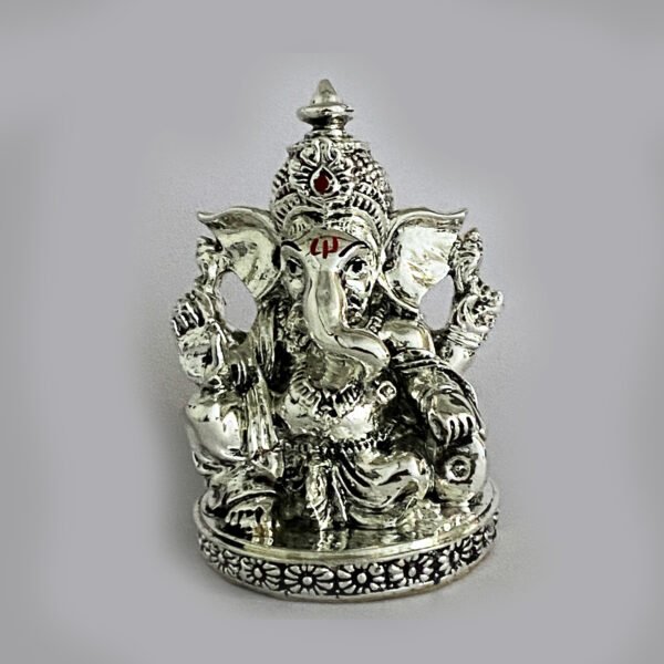 Artistic Antique Silver Ganesh Idol | 3.5 inch| Saah Gifts
