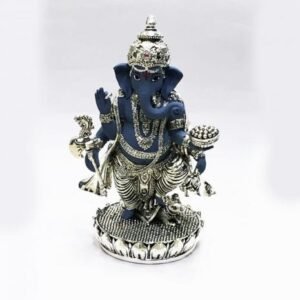 Standing Silver Ganesha  in Antique look – 7.5″| Saah Gifts