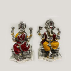 Best Silver Laxmi Ganesh Idol Pair | 6.0 Inch| Saah Gifts