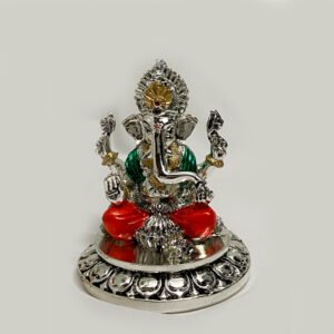 Best Silver Ganesh Color Statue | 4.2 Inch| Saah Gifts