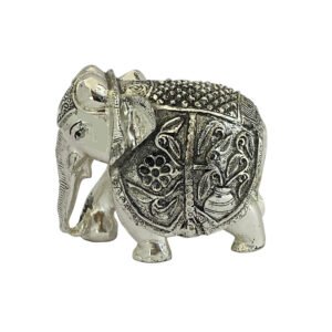 Small Silver Elephant Trunk Down | 2.75″| Saah Gifts
