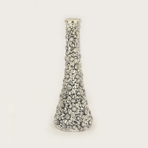 Silver Vase Daisy Flower Motif |7.7 Inch| Saah Gifts