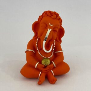 Aesthetic Silver Bal Ganesh with decorations | 3.7″ ht.| Saah Gifts
