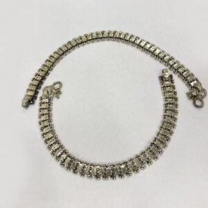 Antique Solid Silver Anklet Pair