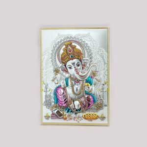 Mini Silver Tabletop Plaque of Ganesha | 5.5 Inch