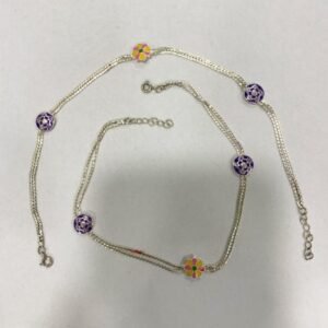 An Enamel Silver Anklet Pair