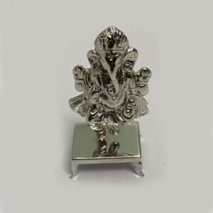 Pure Silver Mini Ganesh on Chowki – 55mm Ht | 92.5 percent