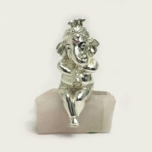 Unique Silver Bansuri Ganesha Contemporary | 5.5″ Height