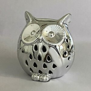 Silver Coated Owl Night Lamp  | 4 inch