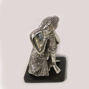 Antique Silver Buddha Statue Gift | 7.5″