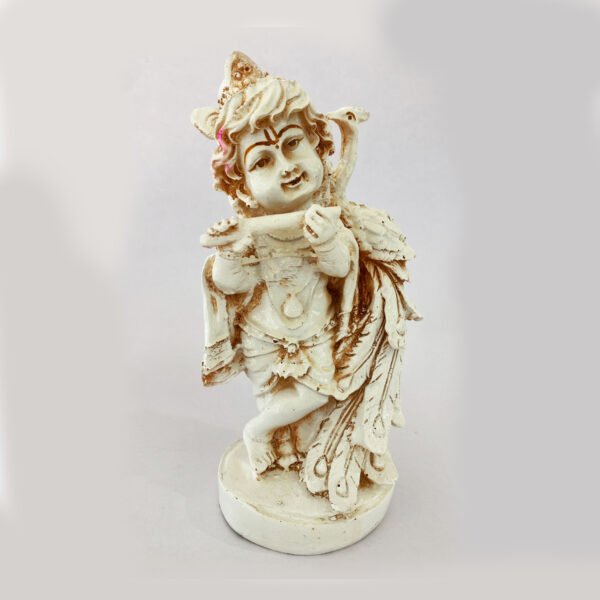 Cute Bal Gopal Krishna with Peacock | 7.5 Inch