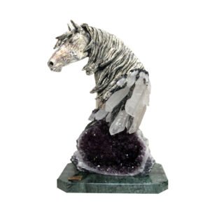 Royal Horse on Real Amethyst Base | 19″
