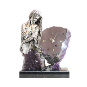 Silver Bella Amethyst Clock | 11.5″