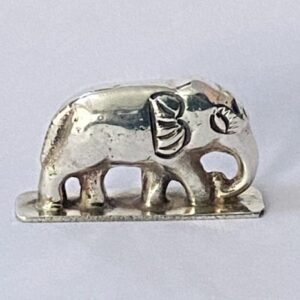 Plain Solid Silver Elephant with Down Trunk | 2.0 Inch Long