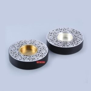 Fine Pierced Tealight Holder Silver Plated Pair  | 4″ Dia