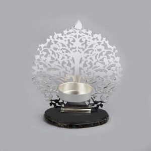 Tree of Life Tealight Holder Silver Plated – 5″ Ht.
